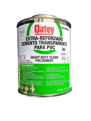 [et05-0] Cemento Transparente EXTRA REFORZADO PARA PVC 1/2 L VERDE